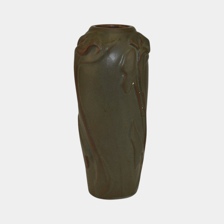 Van Briggle Art Pottery Ming Green Calla Lily And Leaves Ceramic Vase