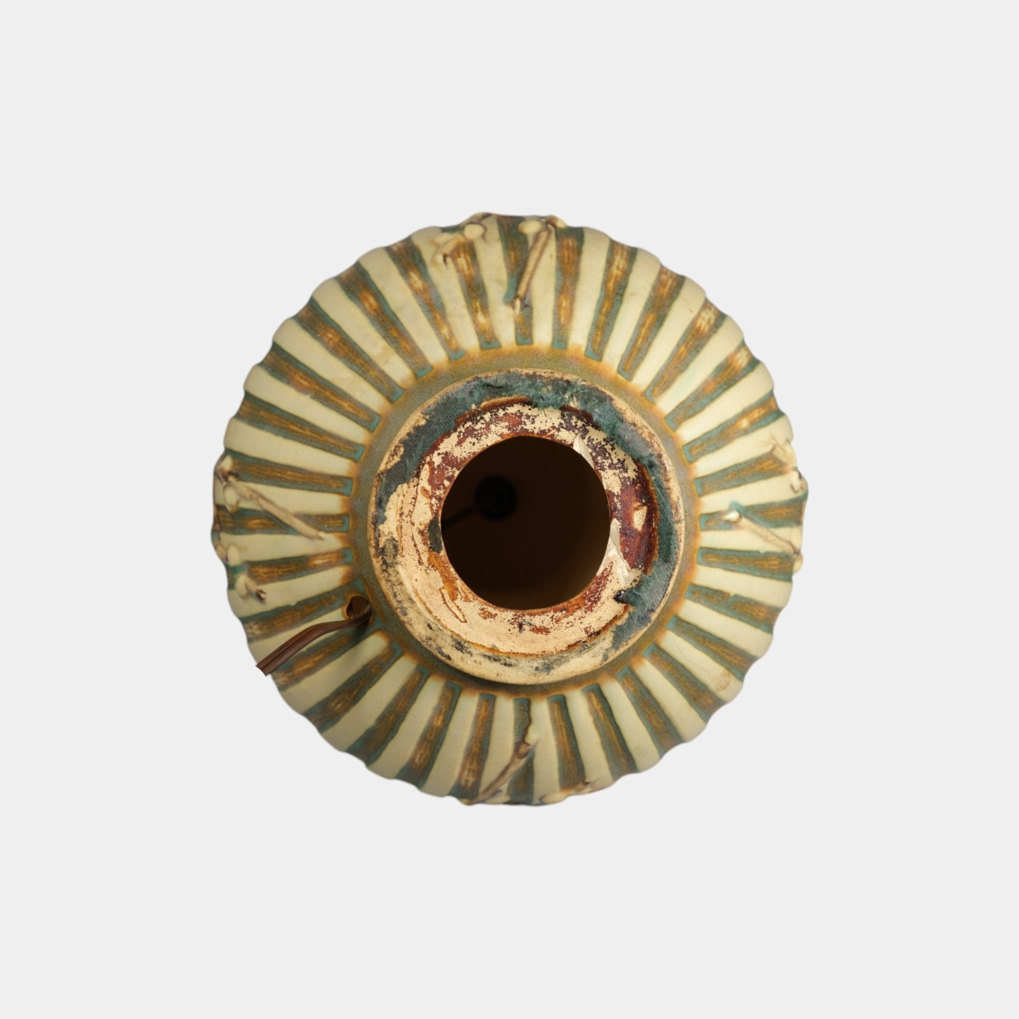 Roseville Cherry Blossom 1933 Vintage Art Pottery Brown Factory