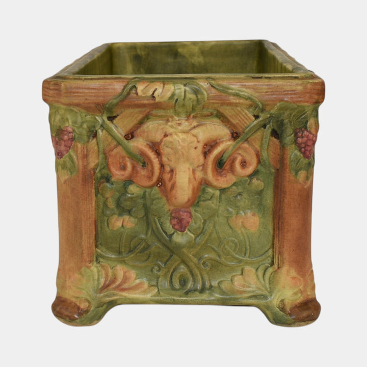 Weller Woodcraft Flemish 1920s Vintage Pottery Scenic Cows Window Box Planter