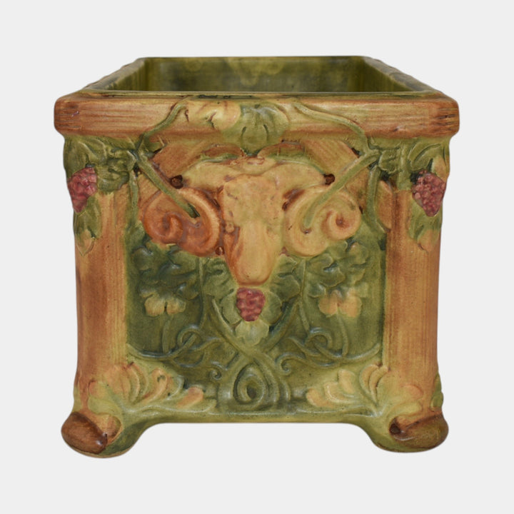 Weller Woodcraft Flemish 1920s Vintage Pottery Scenic Cows Window Box Planter