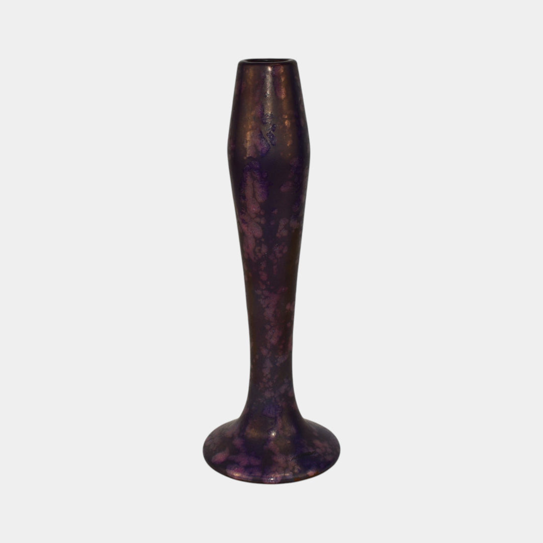 Weller Bronze Ware Lustre 1920 Vintage Art Pottery Purple Ceramic Vase