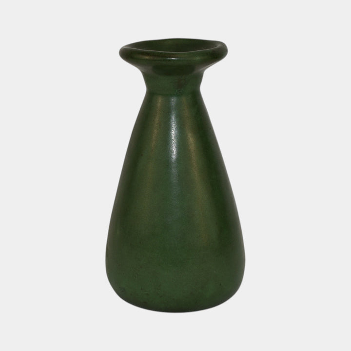 Weller Matte Green 1910s Vintage Arts and Crafts Pottery Flared Rim Vase