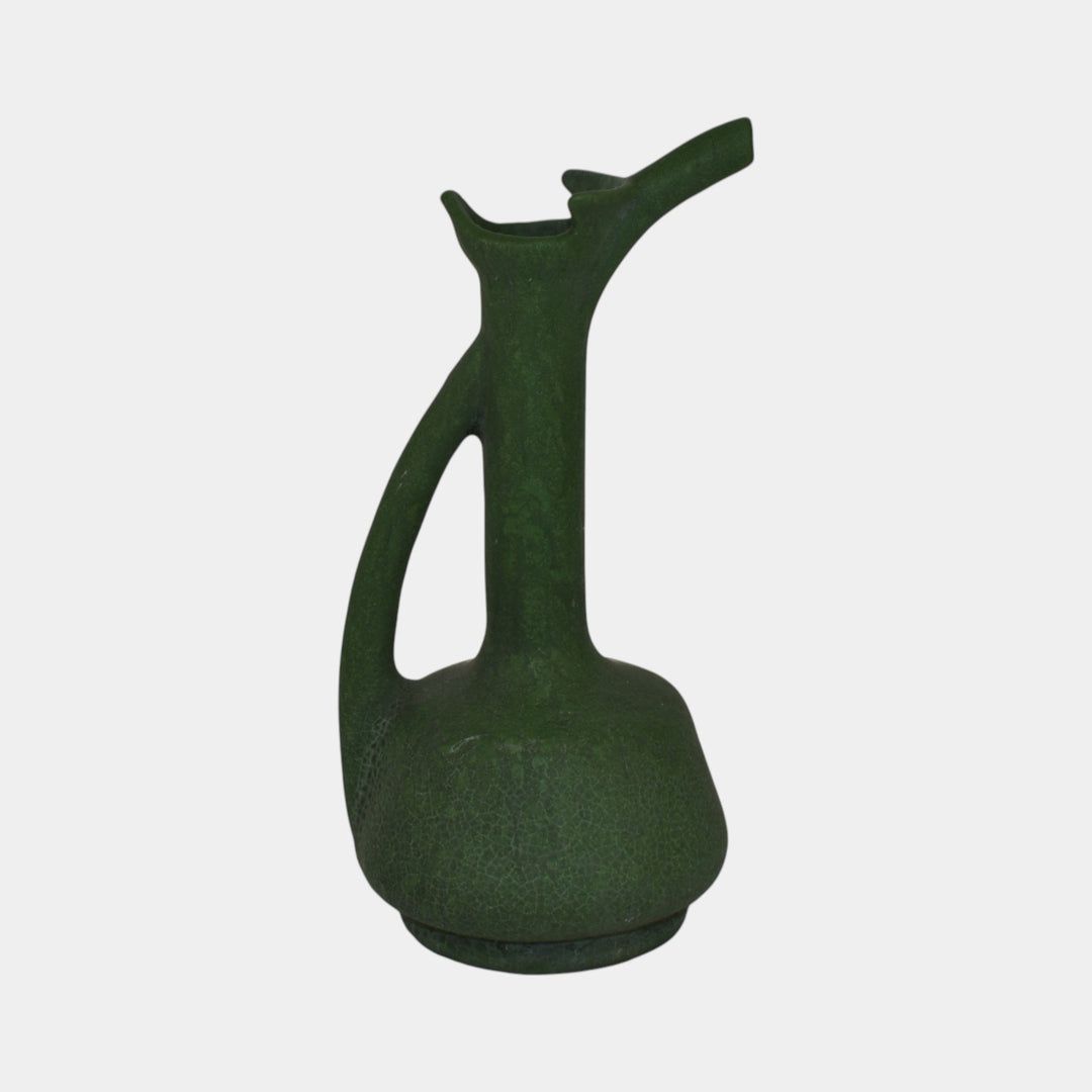 Weller Matte Green Vintage Arts and Crafts Pottery Ewer