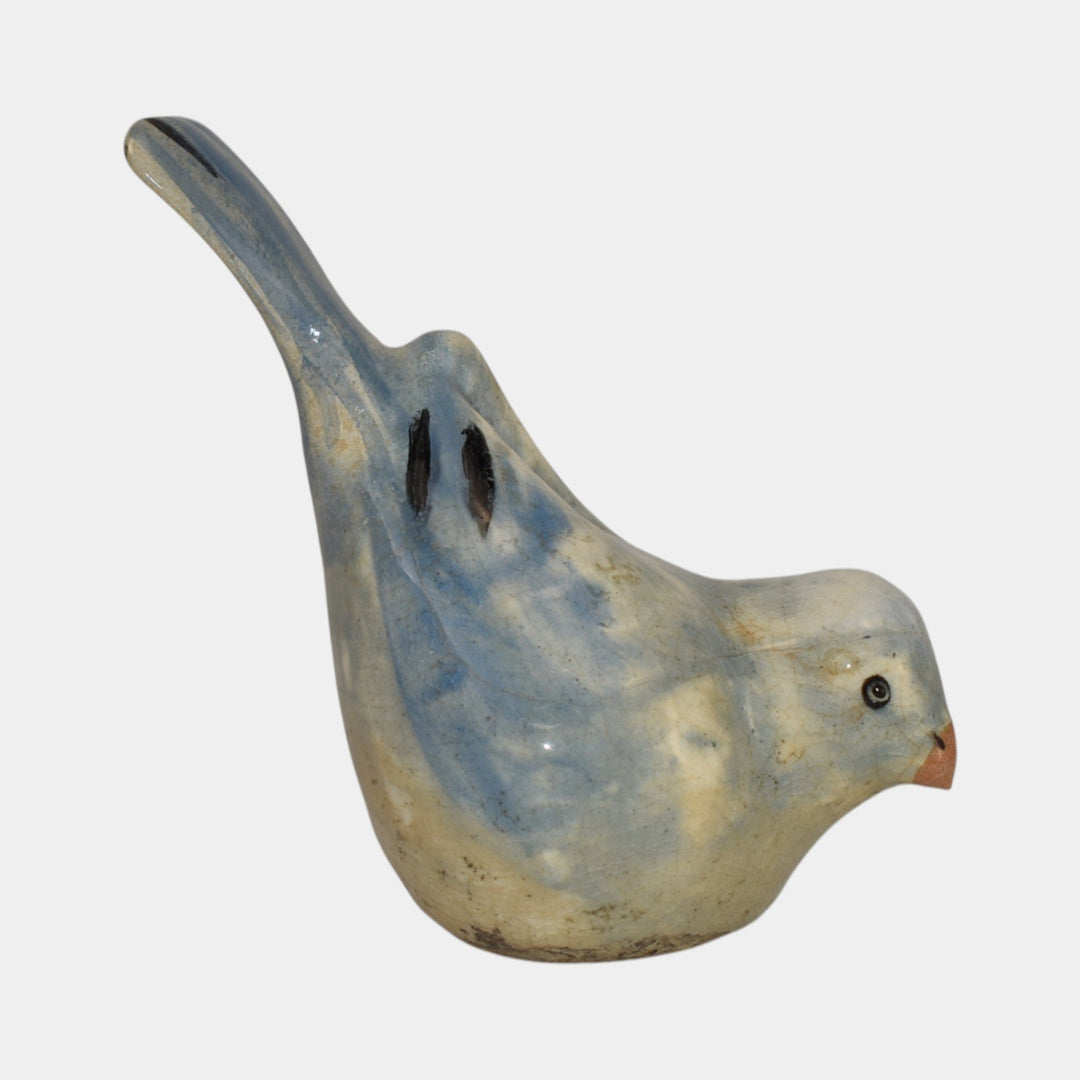 Weller Brighton 1915 Vintage Art Pottery Blue Ceramic Bird Figurine