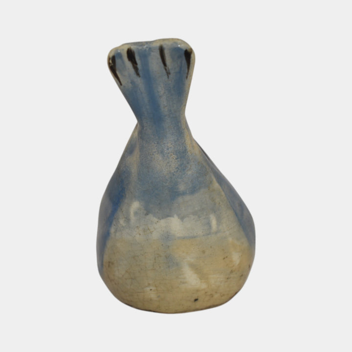 Weller Brighton 1915 Vintage Art Pottery Blue Ceramic Bird Figurine