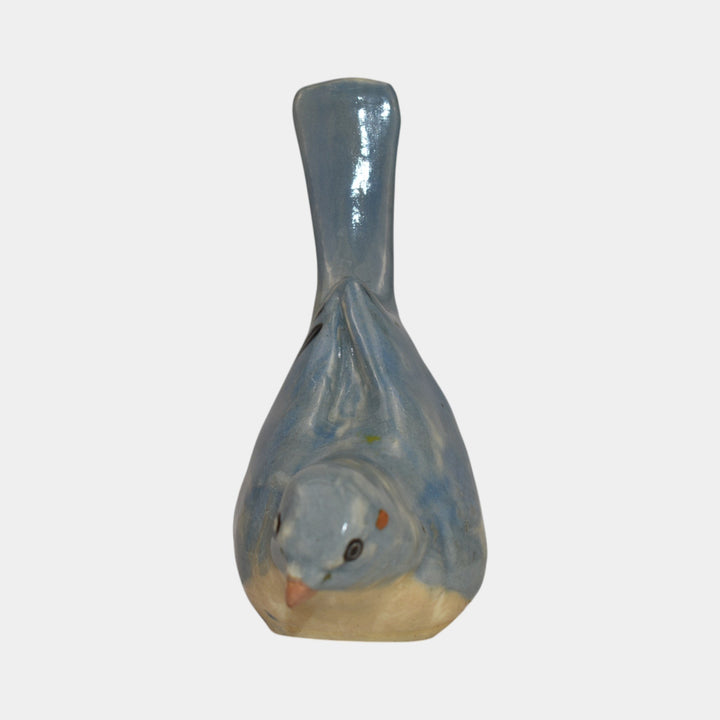 Weller Brighton 1915 Vintage Art Pottery Blue Ceramic Bird Figurine