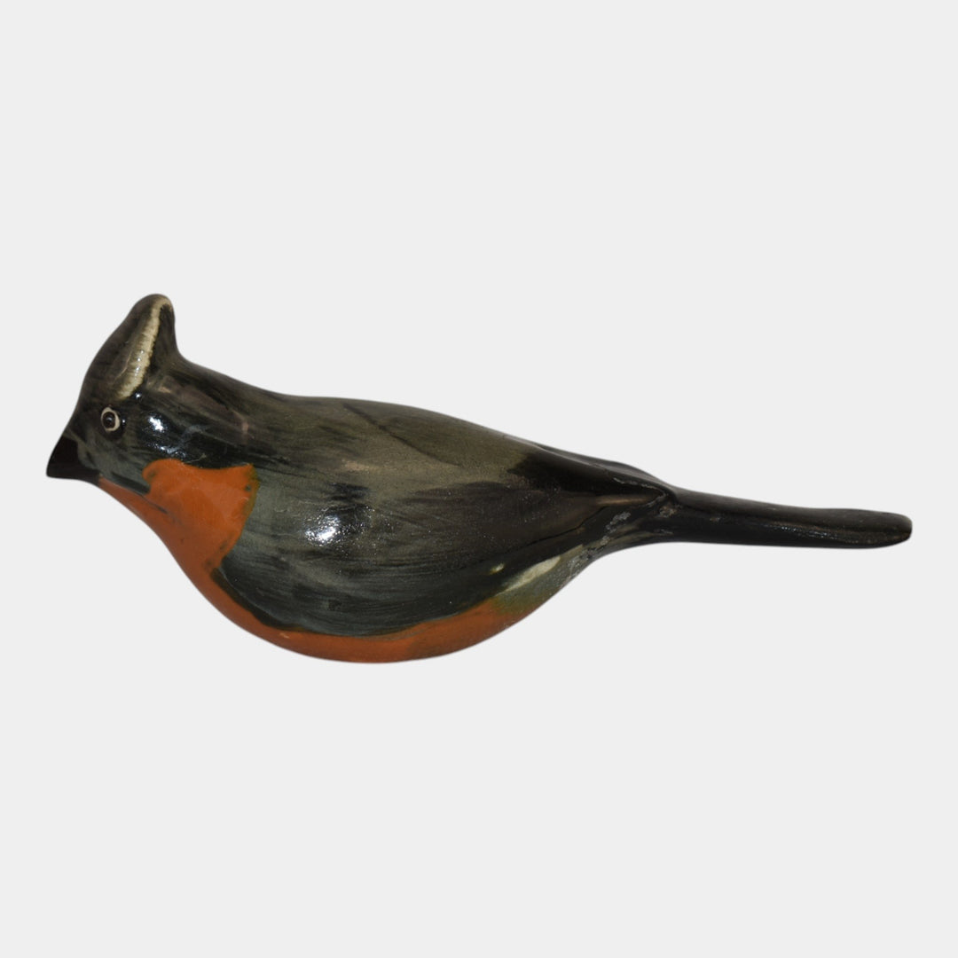 Weller Brighton 1915 Vintage Art Pottery Gray Ceramic Bird Figurine - Just Art Pottery