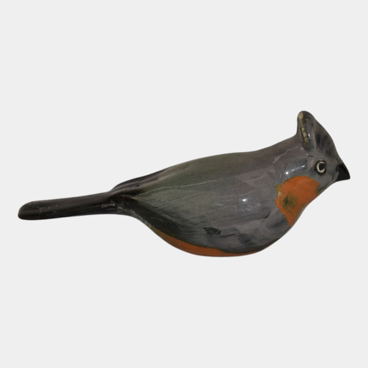 Weller Brighton 1915 Vintage Art Pottery Gray Ceramic Bird Figurine - Just Art Pottery