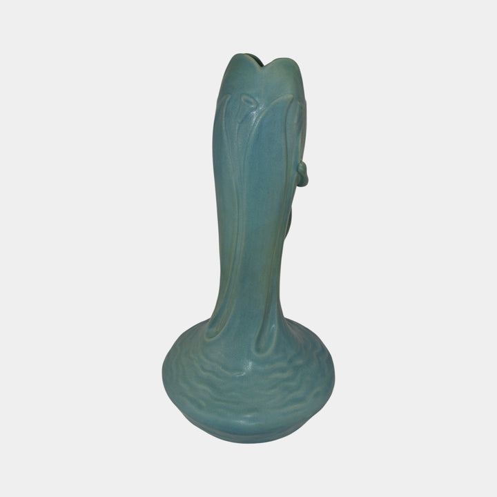 Van Briggle Pottery 1980s Water Nymph Persian Blue Figural Floor Vase