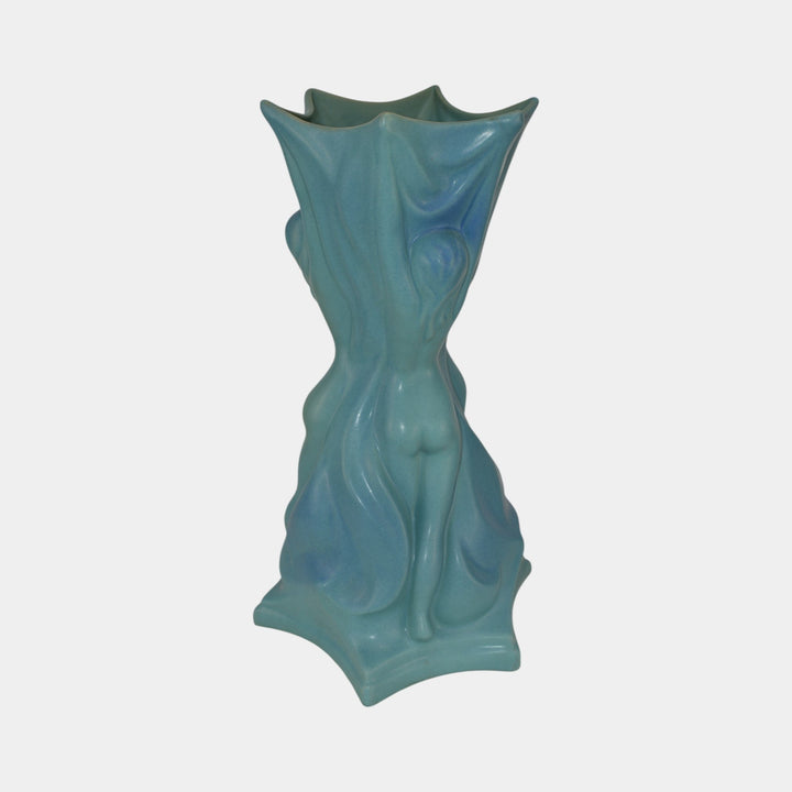 Van Briggle Vintage Art Pottery Three Graces Blue Ceramic Floor Vase - Just Art Pottery