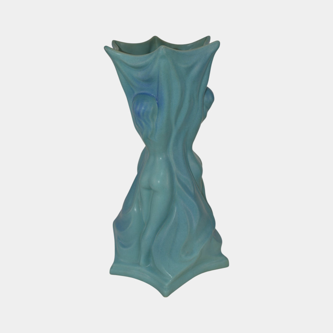 Van Briggle Vintage Art Pottery Three Graces Blue Ceramic Floor Vase - Just Art Pottery