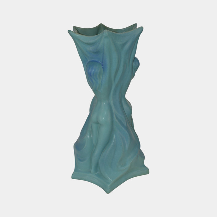 Van Briggle Vintage Art Pottery Three Graces Blue Ceramic Floor Vase - Just Art Pottery