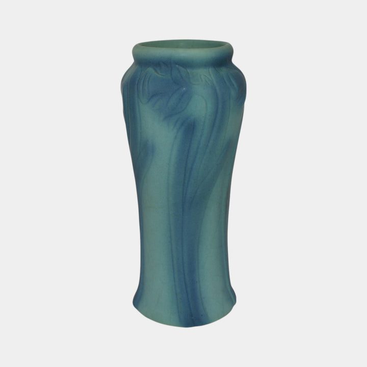 Van Briggle 1920s Vintage Arts Pottery Blue Ceramic Daffodil Vase 738