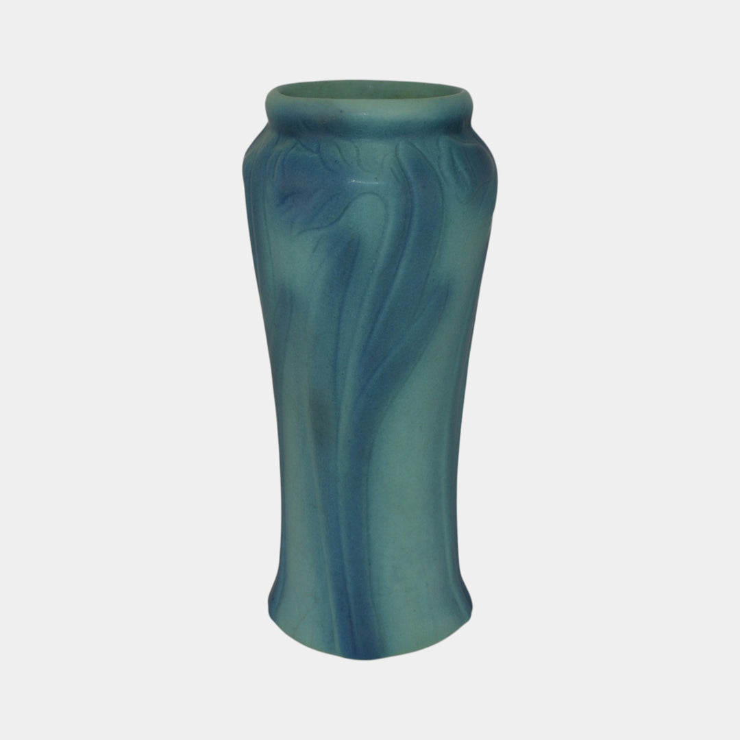 Van Briggle 1920s Vintage Arts Pottery Blue Ceramic Daffodil Vase 738