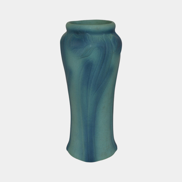 Van Briggle 1920s Vintage Arts Pottery Blue Ceramic Daffodil Vase 738