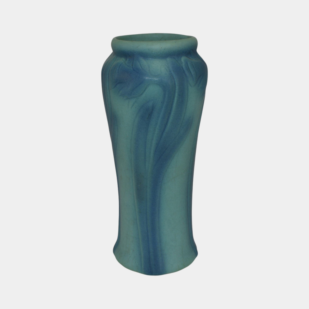Van Briggle 1920s Vintage Arts Pottery Blue Ceramic Daffodil Vase 738