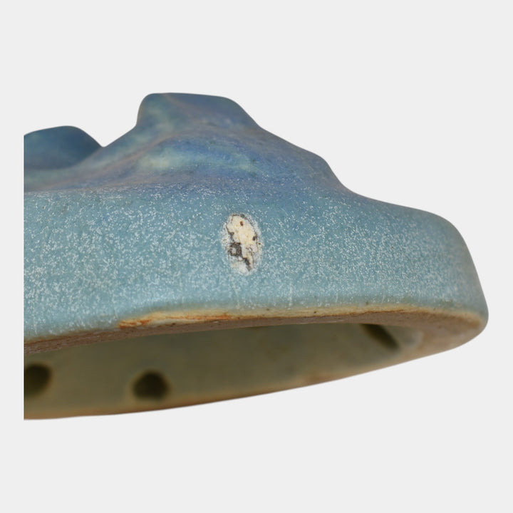 Van Briggle 1920s Vintage Art Pottery Blue Dragonfly Bowl Flower Frog 903