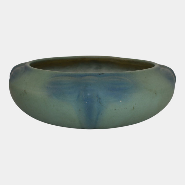 Van Briggle 1920s Vintage Arts And Crafts Pottery Blue Dragonfly Bowl 903