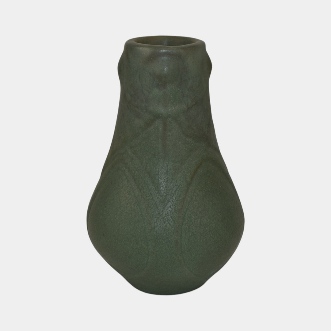 Van Briggle 1909 Vintage Arts And Crafts Pottery Green Ceramic Vase Shape 3