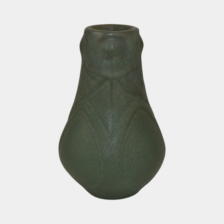 Van Briggle 1909 Vintage Arts And Crafts Pottery Green Ceramic Vase Shape 3