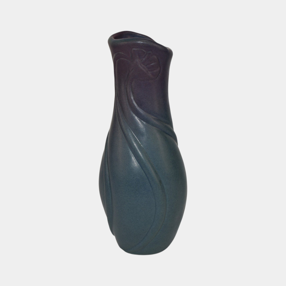 Van Briggle Vintage Mid Century Modern Pottery Blue Purple Ceramic Flower Vase - Just Art Pottery