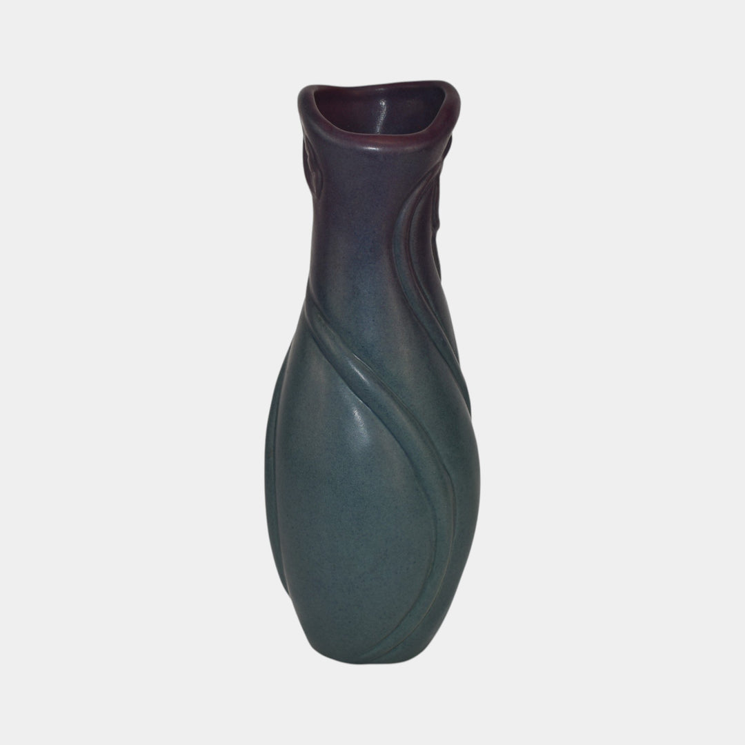 Van Briggle Vintage Mid Century Modern Pottery Blue Purple Ceramic Flower Vase - Just Art Pottery