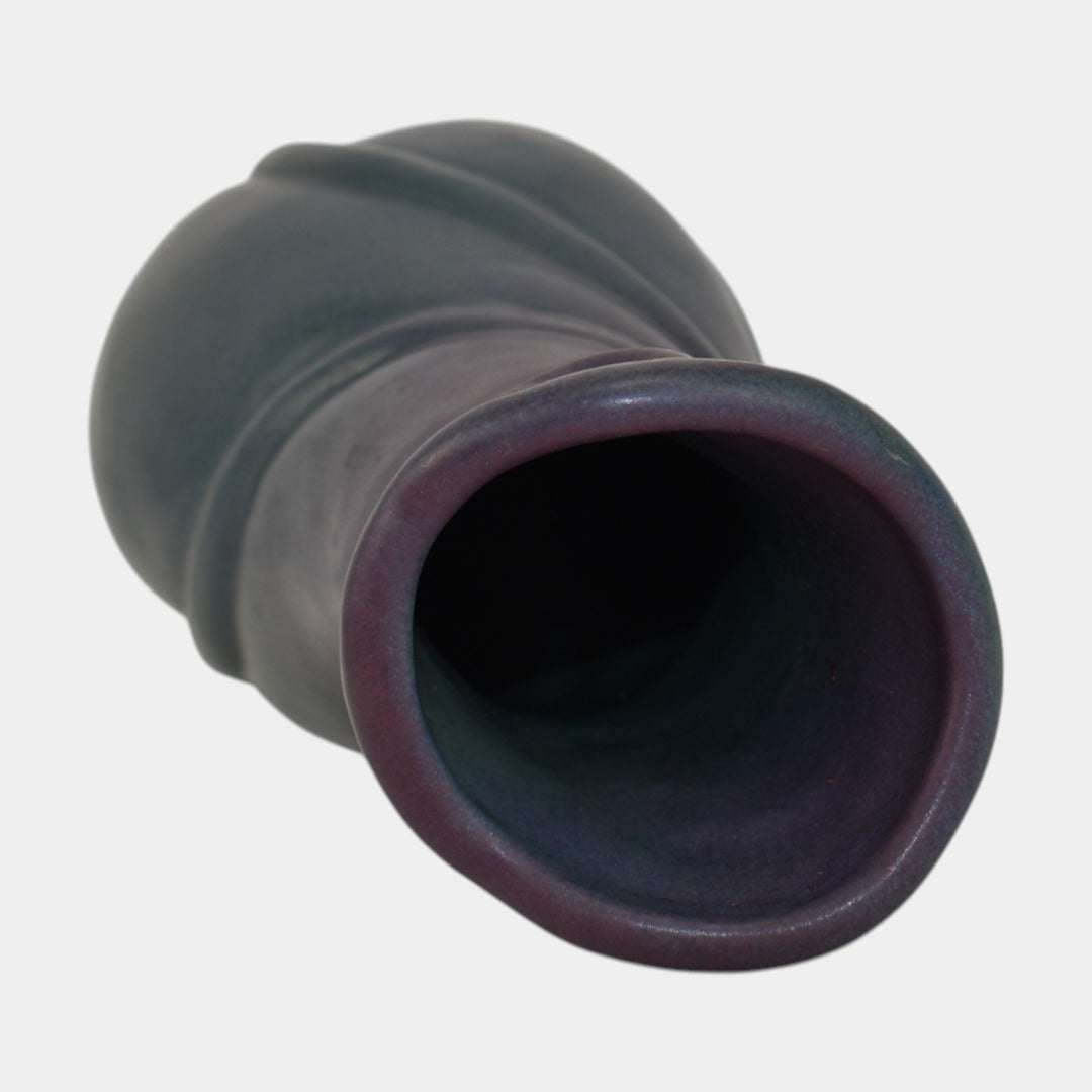 Van Briggle Vintage Mid Century Modern Pottery Blue Purple Ceramic Flower Vase - Just Art Pottery