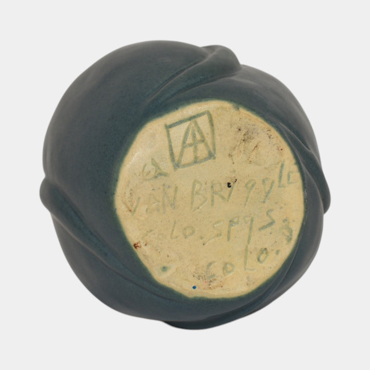 Van Briggle Vintage Mid Century Modern Pottery Blue Purple Ceramic Flower Vase - Just Art Pottery