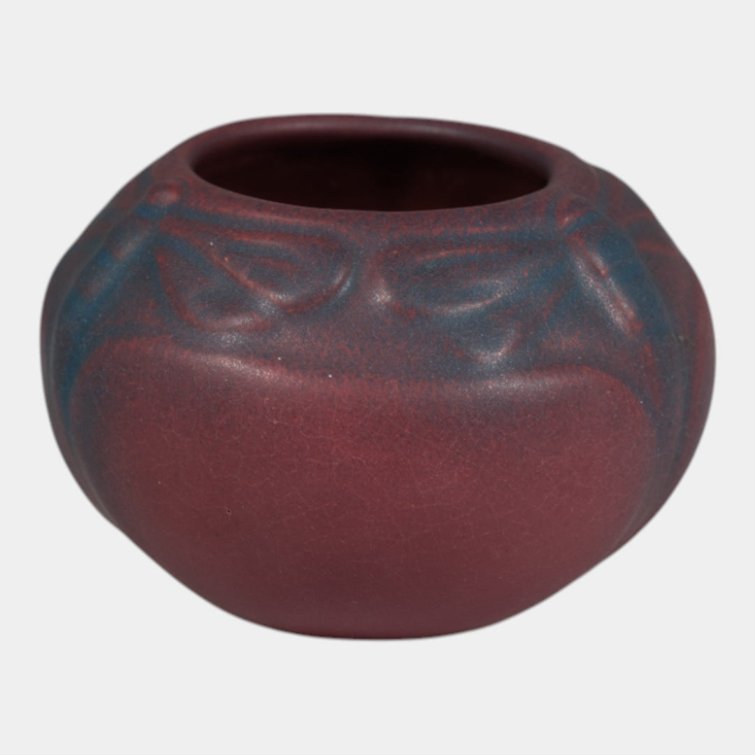 Van Briggle Late 1910s Arts And Crafts Pottery Mulberry Dragonfly Vase 837 - Just Art Pottery