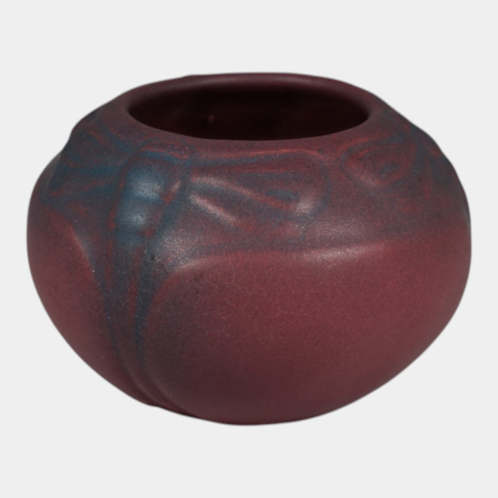 Van Briggle Late 1910s Arts And Crafts Pottery Mulberry Dragonfly Vase 837 - Just Art Pottery