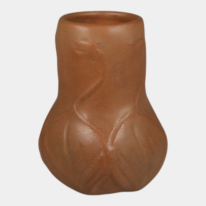 Van Briggle 1930s Vintage Arts And Crafts Pottery Brown Ceramic Flower Vase 645