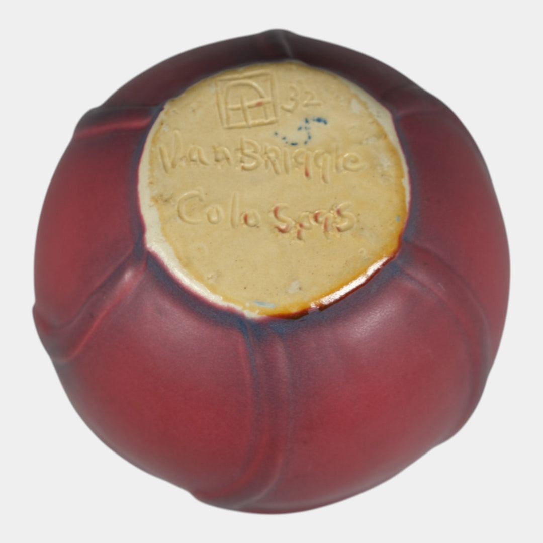 Van Briggle 1950s Vintage Art Pottery Red Ceramic Flower Vase