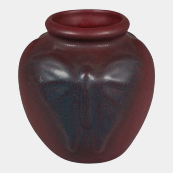 Van Briggle 1920s Vintage Arts And Crafts Pottery Mulberry Butterfly Vase 688
