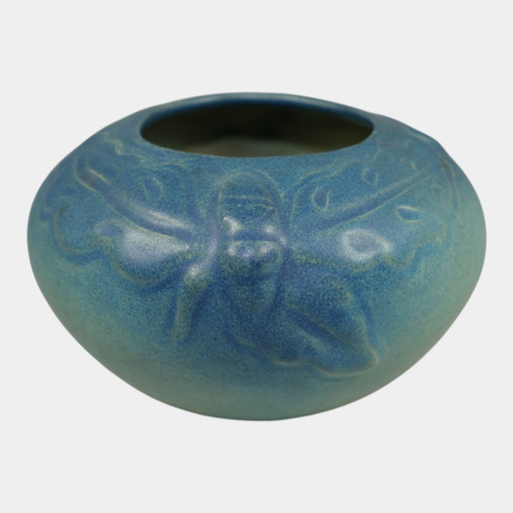 Van Briggle Late 1910s Arts And Crafts Pottery Blue Acorn Oak Leaf Vase 670