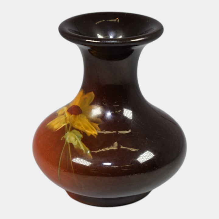 Weller Louwelsa 1900s Vintage Art Pottery Brown Ceramic Art Nouveau Flower Vase - Just Art Pottery
