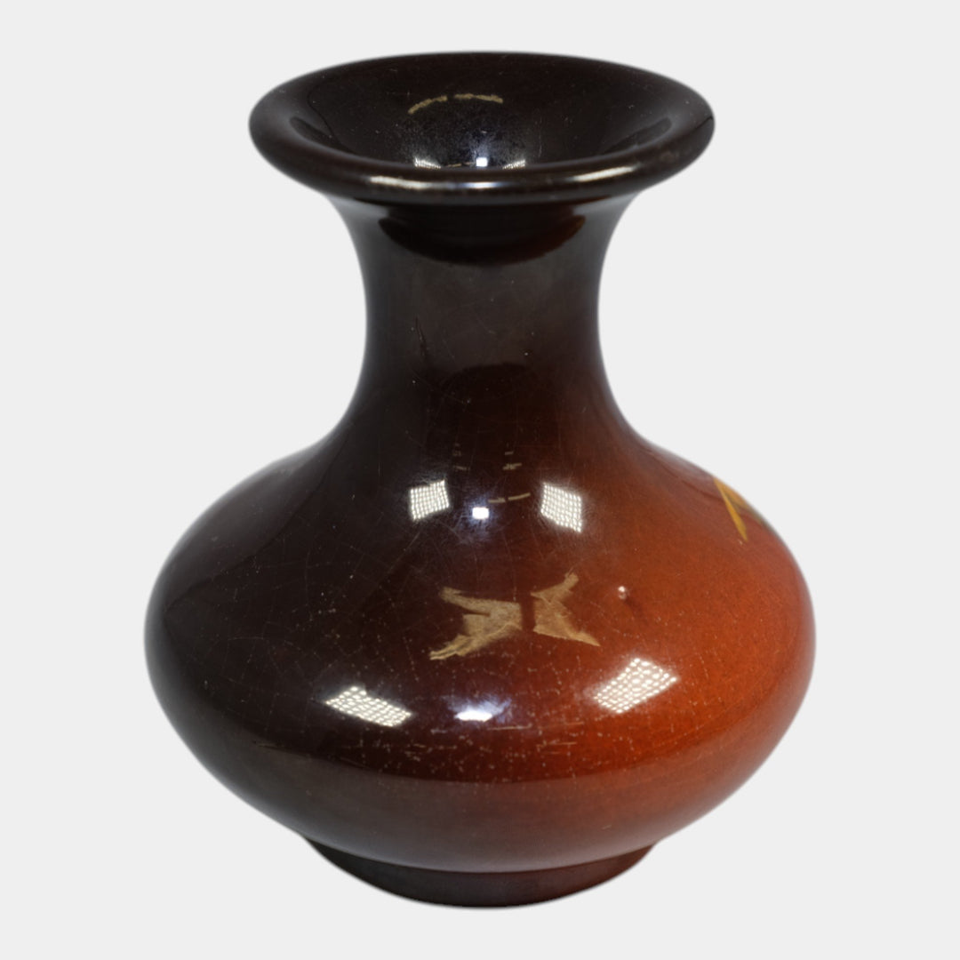 Weller Louwelsa 1900s Vintage Art Pottery Brown Ceramic Art Nouveau Flower Vase - Just Art Pottery