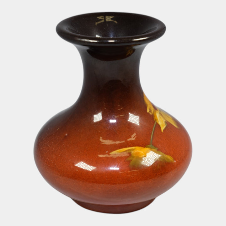 Weller Louwelsa 1900s Vintage Art Pottery Brown Ceramic Art Nouveau Flower Vase - Just Art Pottery
