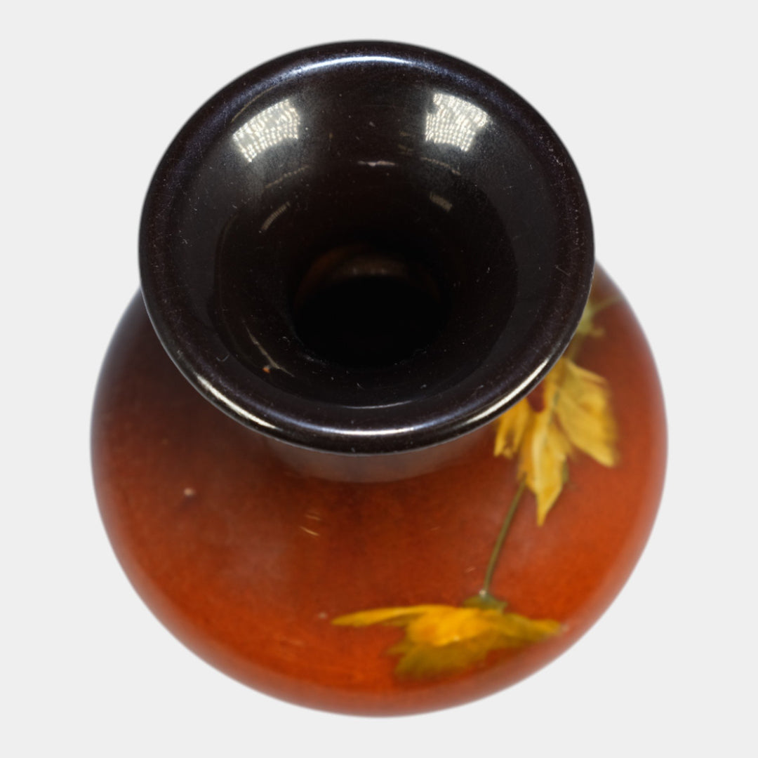 Weller Louwelsa 1900s Vintage Art Pottery Brown Ceramic Art Nouveau Flower Vase - Just Art Pottery