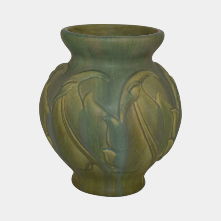 Roseville Early Velmoss 1916 Arts And Crafts Pottery Matte Green Vase 131-8 - Just Art Pottery