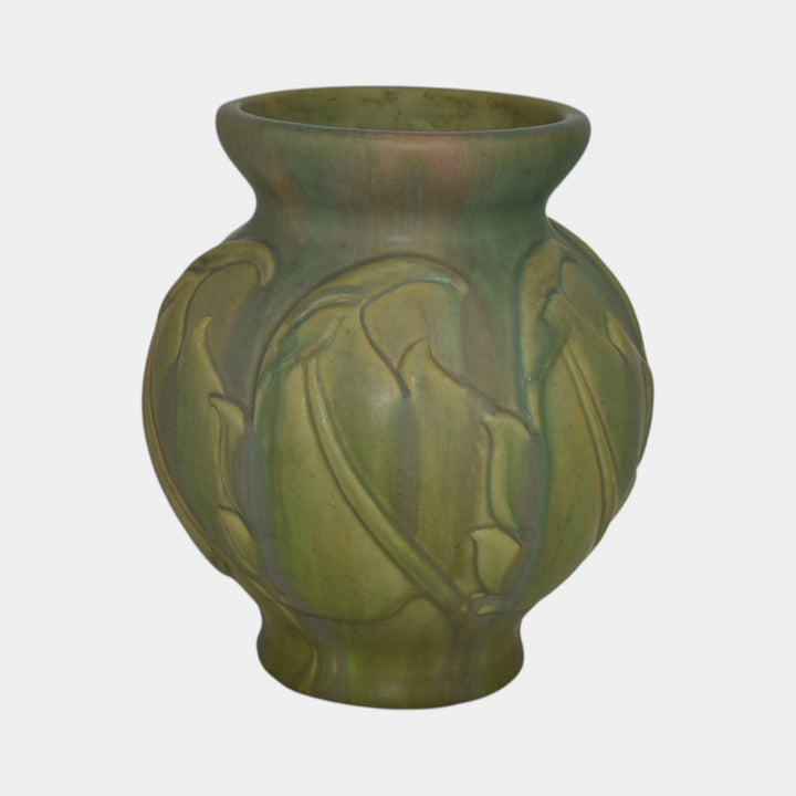 Roseville Early Velmoss 1916 Arts And Crafts Pottery Matte Green Vase 131-8 - Just Art Pottery