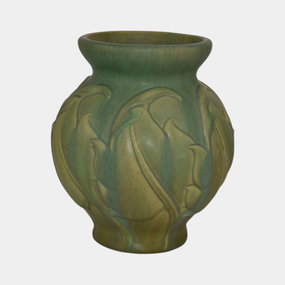 Roseville Early Velmoss 1916 Arts And Crafts Pottery Matte Green Vase 131-8 - Just Art Pottery
