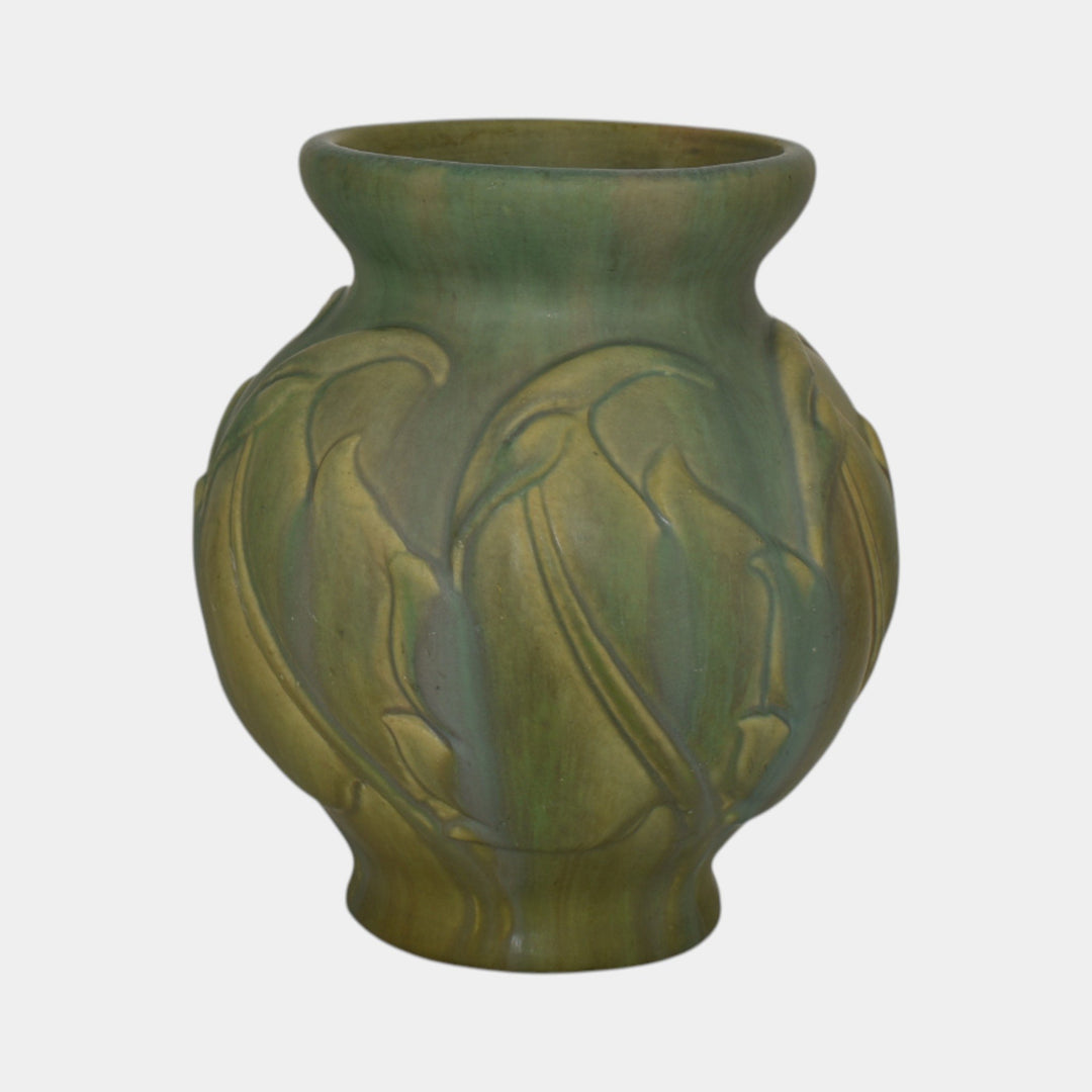 Roseville Early Velmoss 1916 Arts And Crafts Pottery Matte Green Vase 131-8 - Just Art Pottery