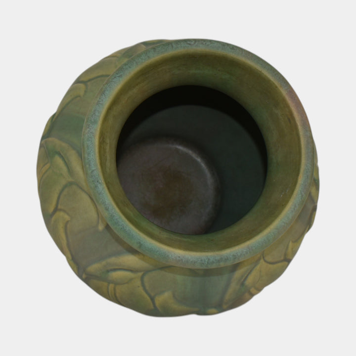 Roseville Early Velmoss 1916 Arts And Crafts Pottery Matte Green Vase 131-8 - Just Art Pottery