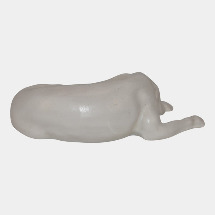 Roseville Ivory II 1933 Vintage Art Pottery Ceramic Dog Statue Figurine - Just Art Pottery