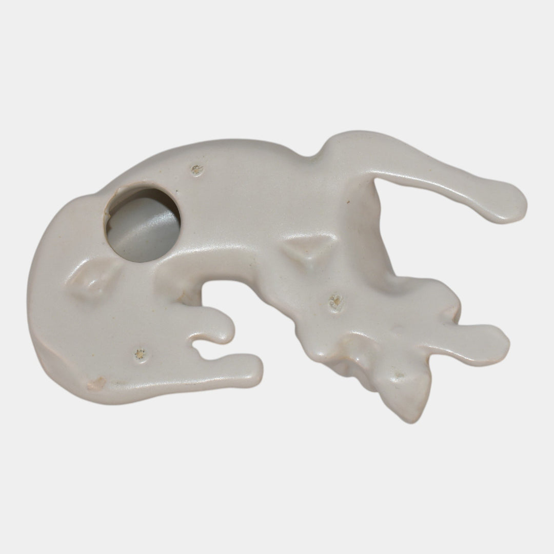 Roseville Ivory II 1933 Vintage Art Pottery Ceramic Dog Statue Figurine - Just Art Pottery
