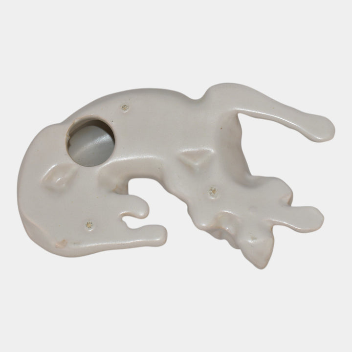 Roseville Ivory II 1933 Vintage Art Pottery Ceramic Dog Statue Figurine - Just Art Pottery