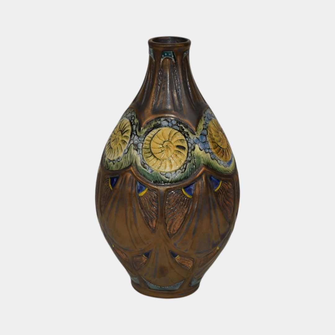Calmwater Designs Stephanie Young Studio Art Pottery Ammonite Study Shell Vase