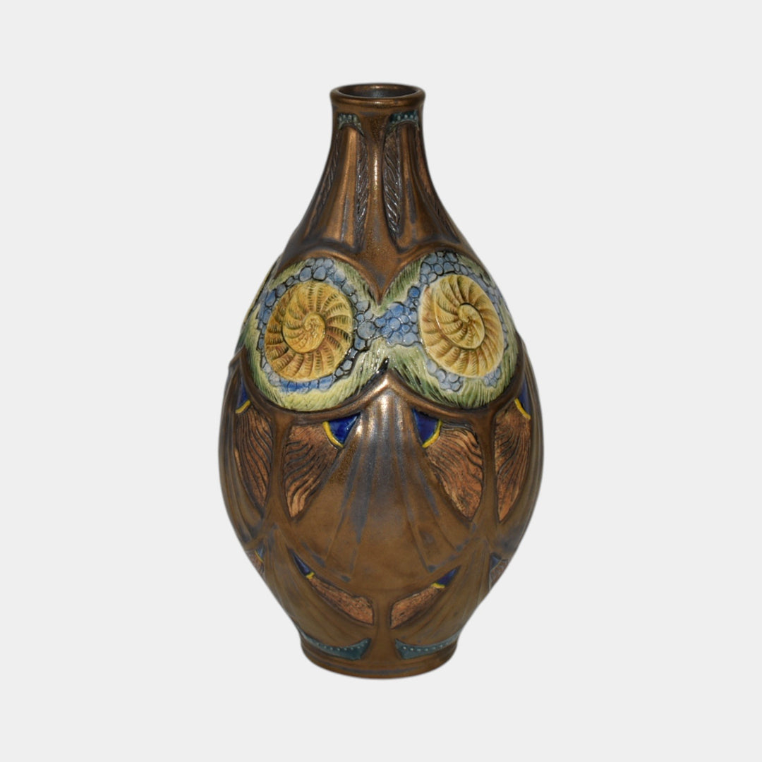 Calmwater Designs Stephanie Young Studio Art Pottery Ammonite Study Shell Vase