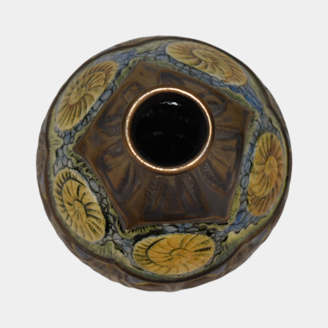 Calmwater Designs Stephanie Young Studio Art Pottery Ammonite Study Shell Vase