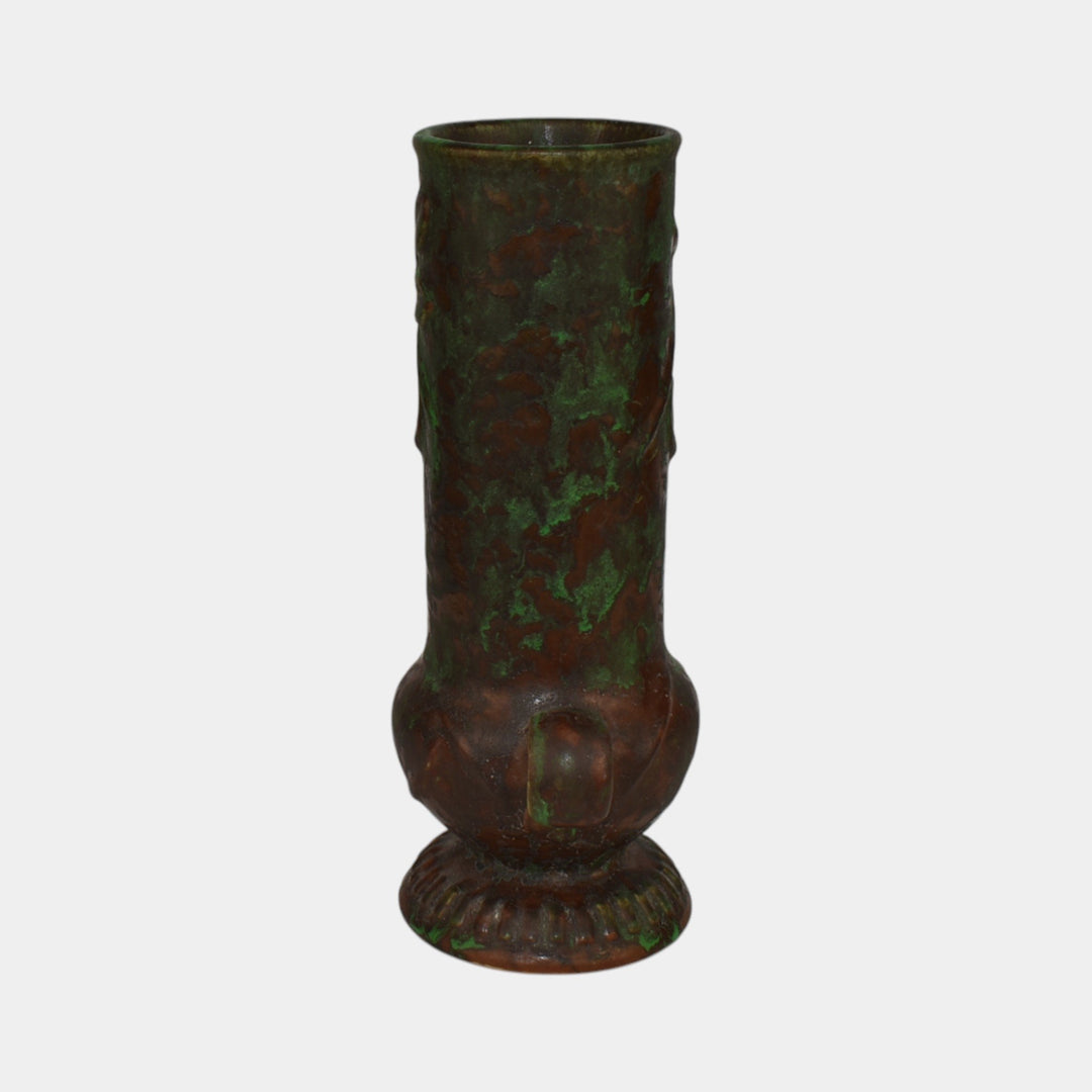 Weller Coppertone 1920s Vintage Arts and Crafts Pottery Matte Green Ceramic Vase